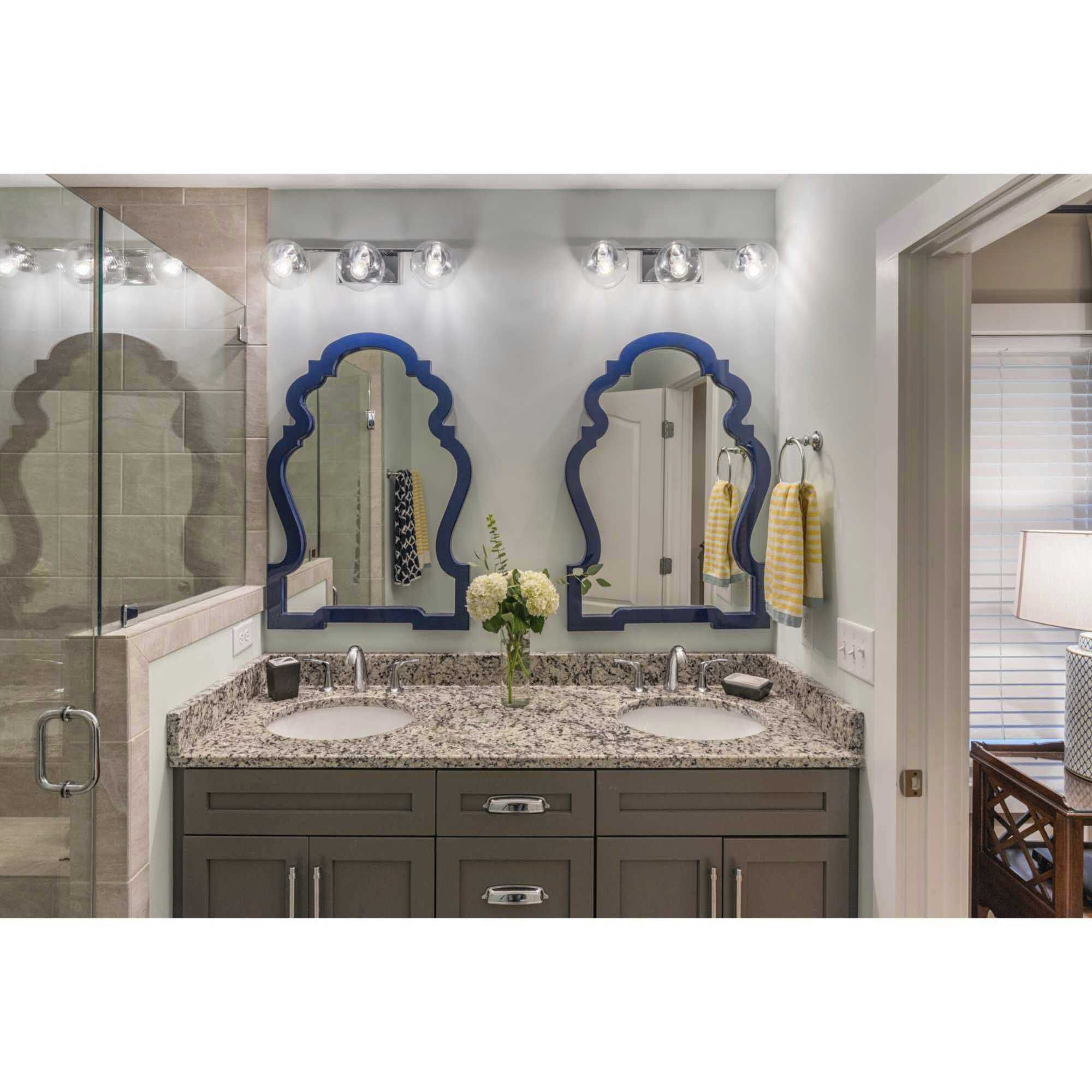 Mod 3 Light 24 inch Polished Chrome Bath Vanity Wall Light, Design Series